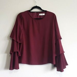 DRESSY FLUTTER SLEEVE BLOUSE